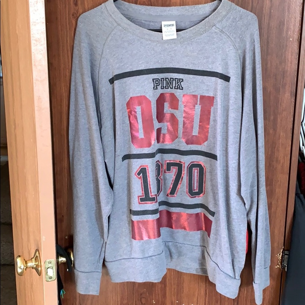 PINK OSU crew neck with pockets